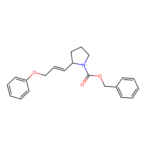 Benzyl 2-(3-phenoxyprop-1-enyl)pyrrolidine-1-carboxylate structure