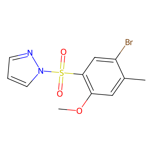 1-[(5-bromo-2-methoxy-4-methylphenyl)sulfonyl]-1H-pyrazole structure