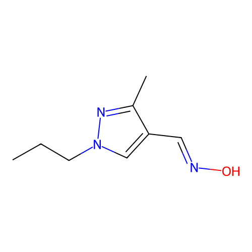 (E)-N-hydroxy-1-(3-methyl-1-propyl-1H-pyrazol-4-yl)methanimine structure