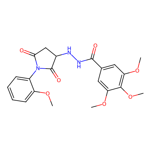 3,4,5-trimethoxy-N'-[1-(2-methoxyphenyl)-2,5-dioxopyrrolidin-3-yl]benzohydrazide structure