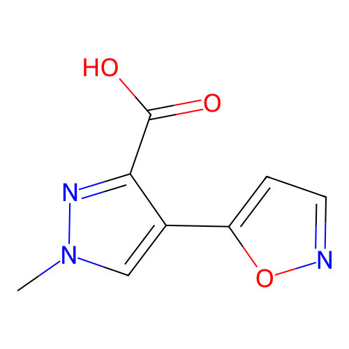 4-Isoxazol-5-yl-1-methyl-1H-pyrazole-3-carboxylic acid structure