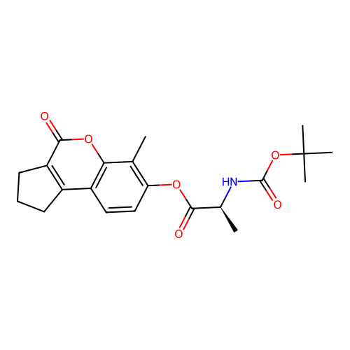 (S)-6-methyl-4-oxo-1,2,3,4-tetrahydrocyclopenta[c]chromen-7-yl 2-((tert-butoxycarbonyl)amino)propanoate structure