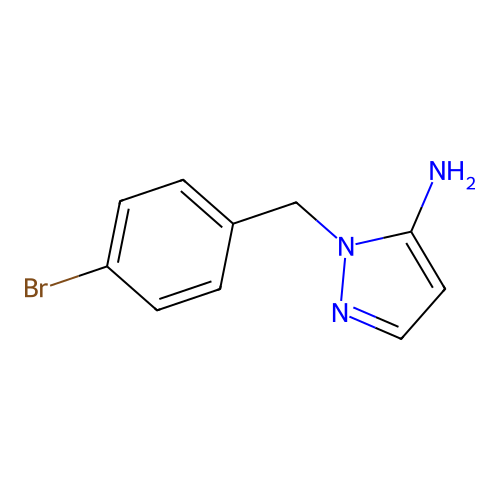 1-((4-bromophenyl)methyl)-1H-pyrazol-5-amine structure