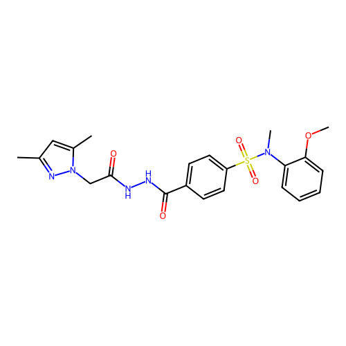 3,5-Dimethyl-1H-pyrazole-1-acetic acid 2-[4-[[(2-methoxyphenyl)methylamino]sulfonyl]benzoyl]hydrazide structure