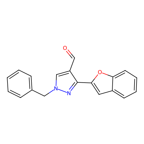 3-(1-benzofuran-2-yl)-1-benzyl-1H-pyrazole-4-carbaldehyde structure