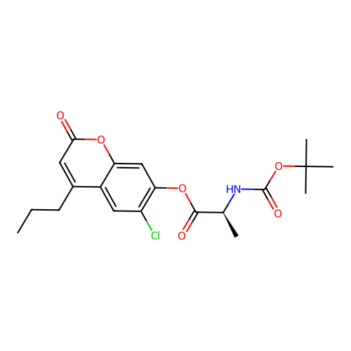 (S)-6-chloro-2-oxo-4-propyl-2H-chromen-7-yl 2-((tert-butoxycarbonyl)amino)propanoate structure