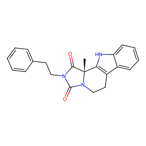(11bS)-11b-methyl-2-(2-phenylethyl)-5,6,11,11b-tetrahydro-1H-imidazo[1',5':1,2]pyrido[3,4-b]indole-1,3(2H)-dione structure