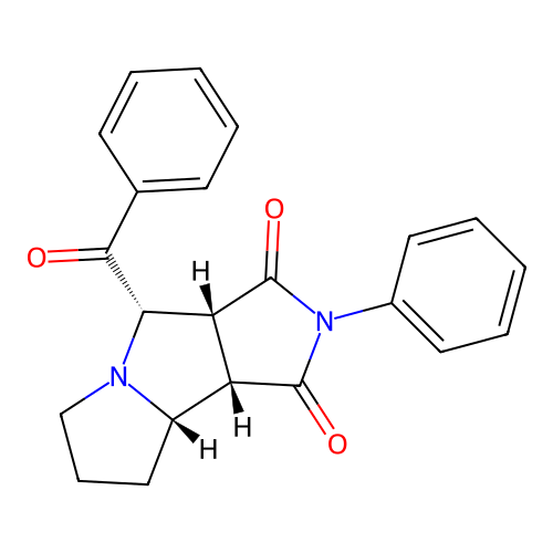 (3aR,4S,8aS,8bS)-4-benzoyl-2-phenylhexahydropyrrolo[3,4-a]pyrrolizine-1,3(2H,8bH)-dione structure