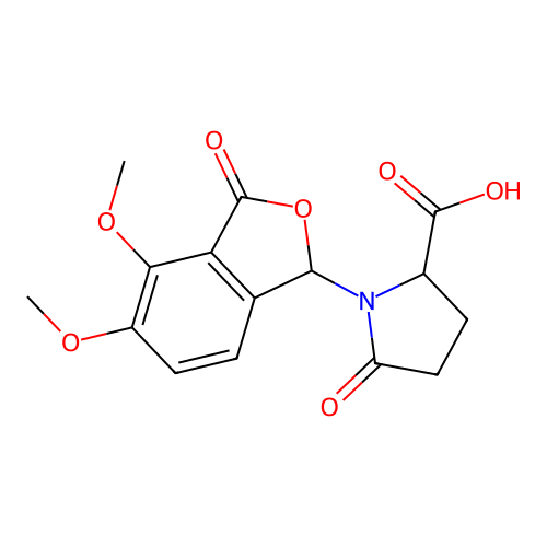 1-(4,5-dimethoxy-3-oxo-1H-2-benzofuran-1-yl)-5-oxopyrrolidine-2-carboxylic acid structure