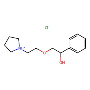 Benzyl alcohol, alpha-((2-(1-pyrrolidinyl)ethoxy)methyl)-, hydrochloride structure