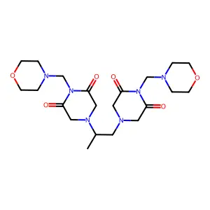 4,4'-(1-Methyl-1,2-ethanediyl)bis(1-(4-morpholinylmethyl)-2,6-piperazinedione) structure