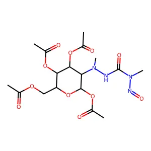 2-Amino-2-deoxy-N'-methyl-N'-nitrosoureido-1,3,4,6-tetra-O-acetylmannopyranose structure