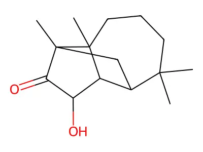 1,4-Methanoazulenone, decahydro-3(or 9)-hydroxy-1,5,5,8a-tetramethyl- structure