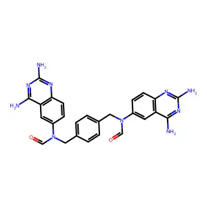4,4'-Bis(2,4-diaminoquinazol-6-(N-formyl-aminomethyl))benzene structure