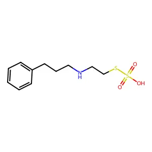 Ethanethiol, 2-((3-phenylpropyl)amino)-, hydrogen sulfate (ester) structure