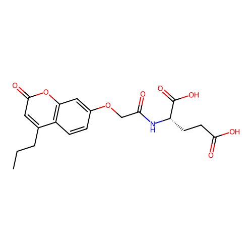 N-{[(2-oxo-4-propyl-2H-chromen-7-yl)oxy]acetyl}-L-glutamic acid structure
