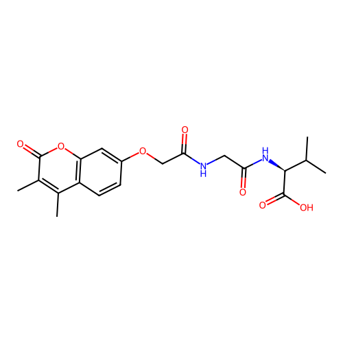 (S)-2-(2-(2-((3,4-dimethyl-2-oxo-2H-chromen-7-yl)oxy)acetamido)acetamido)-3-methylbutanoic acid structure