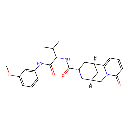 (1R,5R)-N-((S)-1-((3-methoxyphenyl)amino)-3-methyl-1-oxobutan-2-yl)-8-oxo-4,5,6,8-tetrahydro-1H-1,5-methanopyrido[1,2-a][1,5]diazocine-3(2H)-carboxamide structure