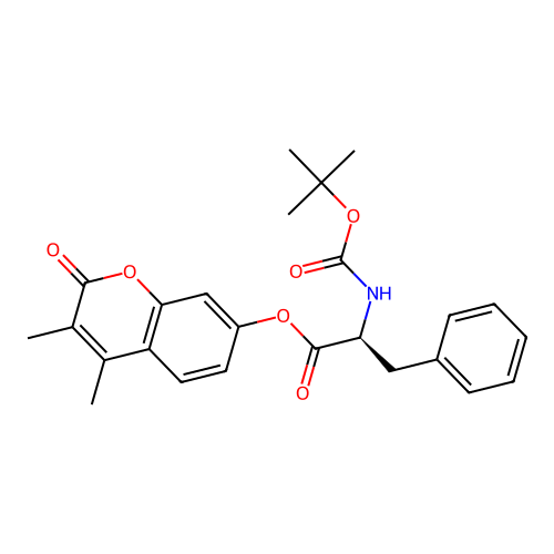(S)-3,4-dimethyl-2-oxo-2H-chromen-7-yl 2-((tert-butoxycarbonyl)amino)-3-phenylpropanoate structure