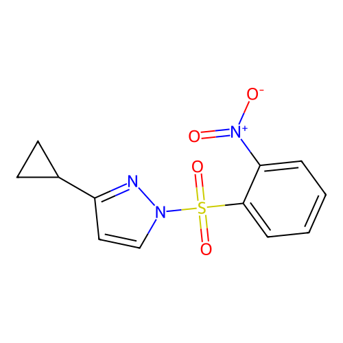 3-cyclopropyl-1-[(2-nitrophenyl)sulfonyl]-1H-pyrazole structure