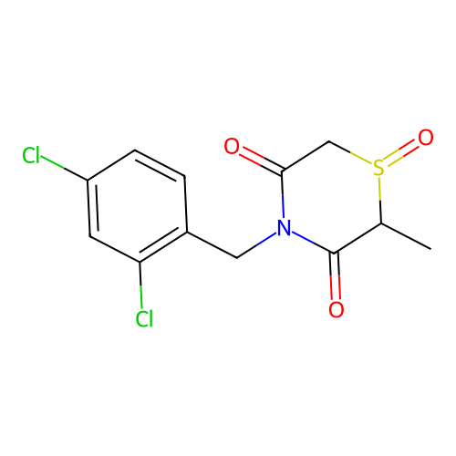 4-[(2,4-Dichlorophenyl)methyl]-2-methyl-1-oxo-1,4-thiazinane-3,5-dione structure