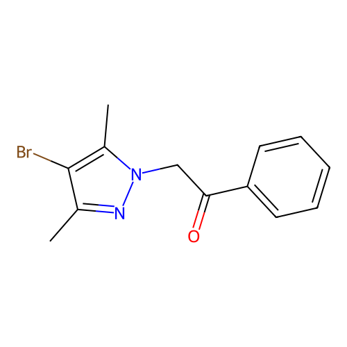 2-(4-bromo-3,5-dimethyl-1H-pyrazol-1-yl)-1-phenyl-1-ethanone structure