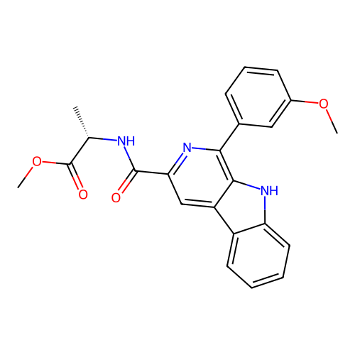 methyl N-{[1-(3-methoxyphenyl)-9H-beta-carbolin-3-yl]carbonyl}-L-alaninate structure