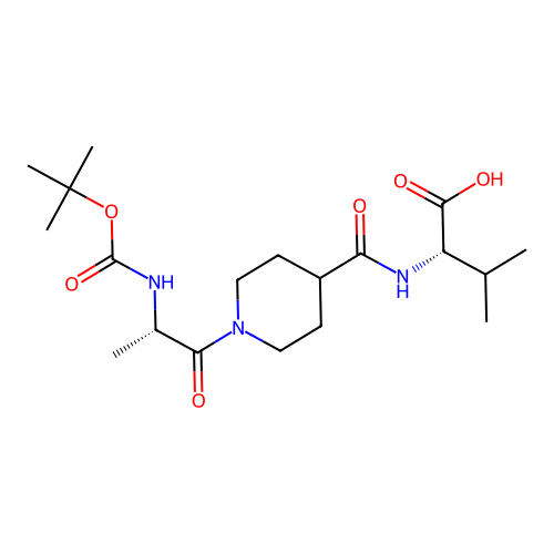 N-({1-[N-(tert-butoxycarbonyl)-L-alanyl]piperidin-4-yl}carbonyl)-L-valine structure