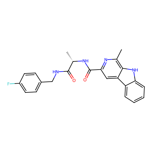 (S)-N-(1-((4-fluorobenzyl)amino)-1-oxopropan-2-yl)-1-methyl-9H-pyrido[3,4-b]indole-3-carboxamide structure
