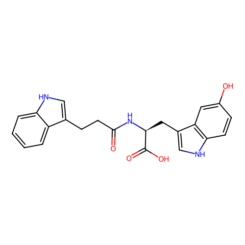 5-hydroxy-N-[3-(1H-indol-3-yl)propanoyl]-L-tryptophan structure