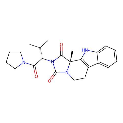 (11bS)-11b-methyl-2-[(2S)-3-methyl-1-oxo-1-(pyrrolidin-1-yl)butan-2-yl]-5,6,11,11b-tetrahydro-1H-imidazo[1',5':1,2]pyrido[3,4-b]indole-1,3(2H)-dione structure