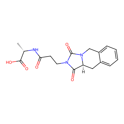 (2S)-2-[3-[(10aS)-1,3-dioxo-10,10a-dihydro-5H-imidazo[1,5-b]isoquinolin-2-yl]propanoylamino]propanoic acid structure