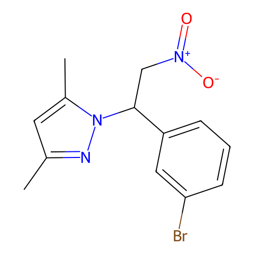 1-[1-(3-Bromophenyl)-2-nitroethyl]-3,5-dimethylpyrazole structure