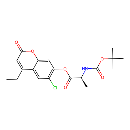 (S)-6-chloro-4-ethyl-2-oxo-2H-chromen-7-yl 2-((tert-butoxycarbonyl)amino)propanoate structure
