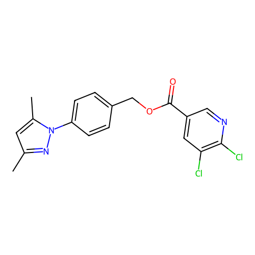 [4-(3,5-Dimethylpyrazol-1-yl)phenyl]methyl 5,6-dichloropyridine-3-carboxylate structure