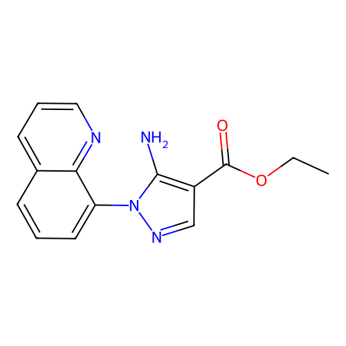ethyl 5-amino-1-(quinolin-8-yl)-1H-pyrazole-4-carboxylate structure