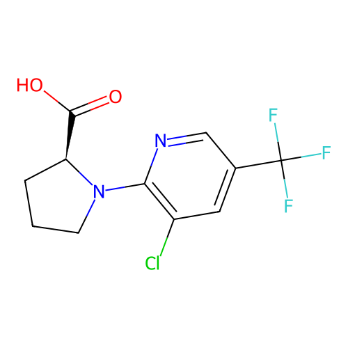(2S)-1-[3-chloro-5-(trifluoromethyl)pyridin-2-yl]pyrrolidine-2-carboxylic acid structure