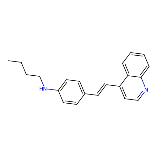 N-butyl-4-(2-quinolin-4-ylethenyl)aniline structure