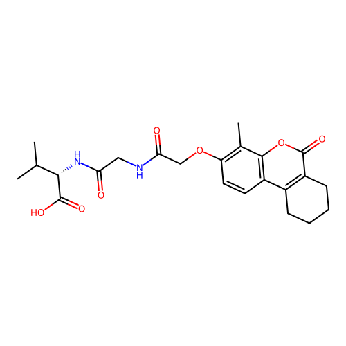 (S)-3-methyl-2-(2-(2-((4-methyl-6-oxo-7,8,9,10-tetrahydro-6H-benzo[c]chromen-3-yl)oxy)acetamido)acetamido)butanoic acid structure