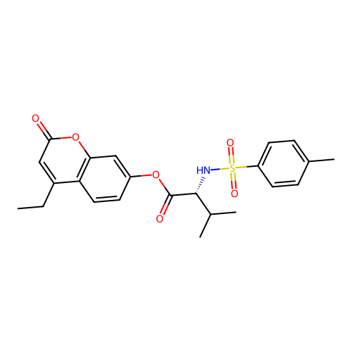(4-ethyl-2-oxochromen-7-yl) (2R)-3-methyl-2-[(4-methylphenyl)sulfonylamino]butanoate structure