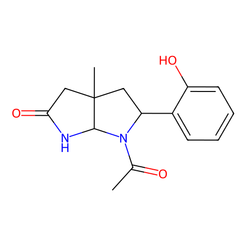 (3aR)-6-acetyl-5-(2-hydroxyphenyl)-3a-methylhexahydropyrrolo[2,3-b]pyrrol-2(1H)-one structure