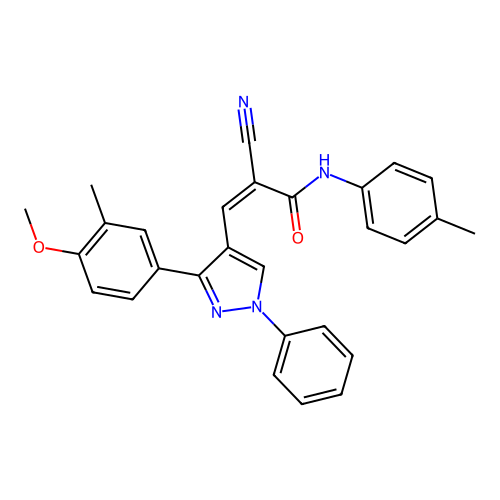 (2Z)-2-cyano-3-[3-(4-methoxy-3-methylphenyl)-1-phenyl-1H-pyrazol-4-yl]-N-(4-methylphenyl)prop-2-enamide structure