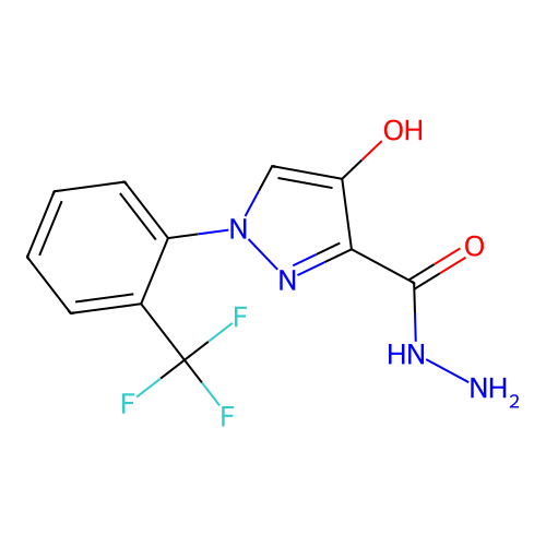 4-hydroxy-1-[2-(trifluoromethyl)phenyl]-1H-pyrazole-3-carbohydrazide structure