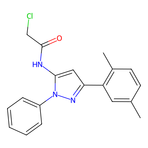2-chloro-N-(3-(2,5-dimethylphenyl)-1-phenyl-1H-pyrazol-5-yl)acetamide structure