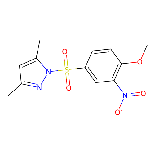 1-(4-Methoxy-3-nitrophenyl)sulfonyl-3,5-dimethylpyrazole structure
