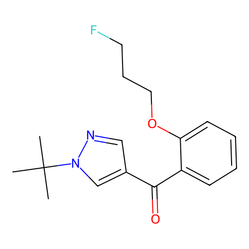 [1-(tert-butyl)-1H-pyrazol-4-yl][2-(3-fluoropropoxy)phenyl]methanone structure