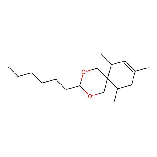 3-Hexyl-7,9,11-trimethyl-2,4-dioxaspiro[5.5]undec-8-ene structure