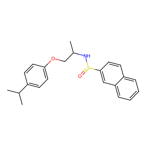 N-(1-(4-isopropylphenoxy)propan-2-yl)naphthalene-2-sulfinamide structure