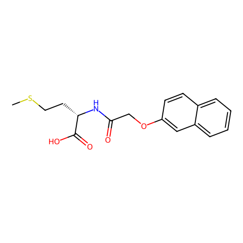 N-[(naphthalen-2-yloxy)acetyl]-L-methionine structure