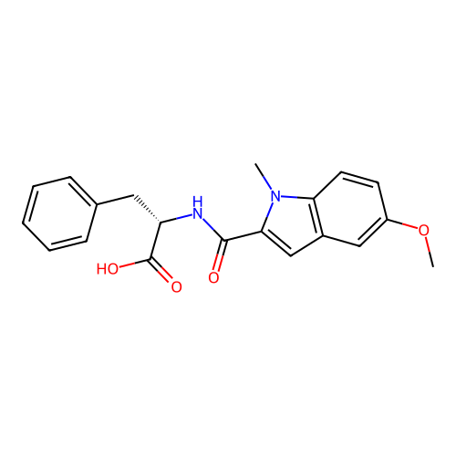 N-[(5-methoxy-1-methyl-1H-indol-2-yl)carbonyl]-L-phenylalanine structure